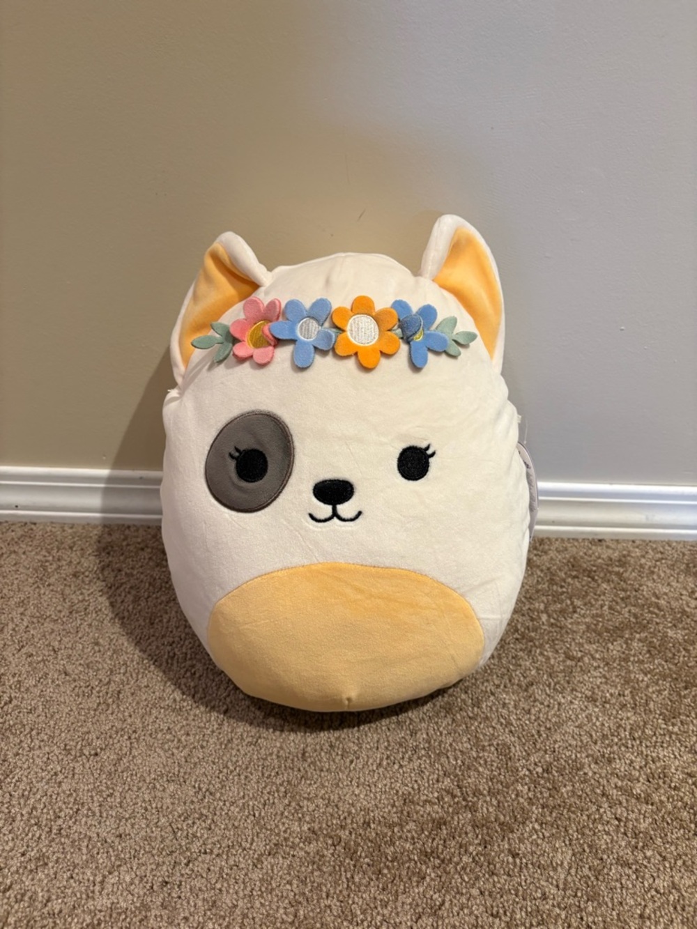 Squishmallows Rupi the Terrier with Floral Headband 12 Inches